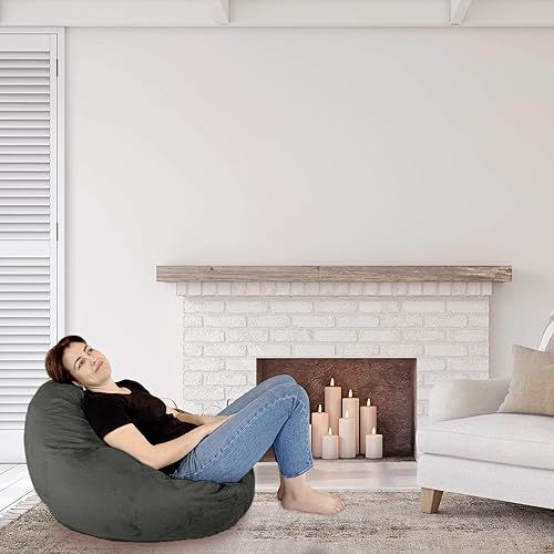 Miniatura 8 de Delmach Puf de almacenamiento o funda para animales de peluche, sin relleno, extra grande, para adultos o niños, doble costura, cremallera duradera,