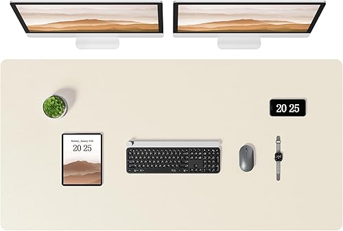 Miniatura 8 de Aothia Protector de escritorio de cuero - Alfombrilla grande para mouse, alfombrilla de oficina, secante antideslizante de cuero PU, almohadilla de