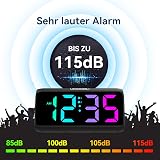 Netzu Loud Alarm Clock for Bedroom, Digital Alarm Clock with RGB Led Display, Dual Alarm, 5 Dimmers, 4 Volumes, Power-Off Memory, Mians Powered Bedside Clocks for Heavy Sleeper Kids Teens Elderly - 3