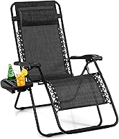 Vista 9 de Giantex Zero Gravity - Silla reclinable para patio al aire libre con portavasos y almohada extraíble, respaldo ajustable, silla de salón
