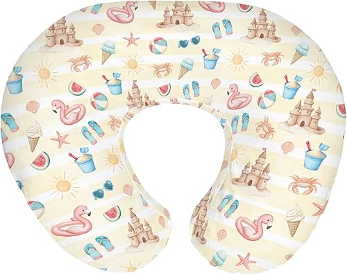 Fundas de almohada de lactancia para niños y niñas, para verano, playa, helado, arena, flamenco, sol, guardería, almohadas para lactancia materna,