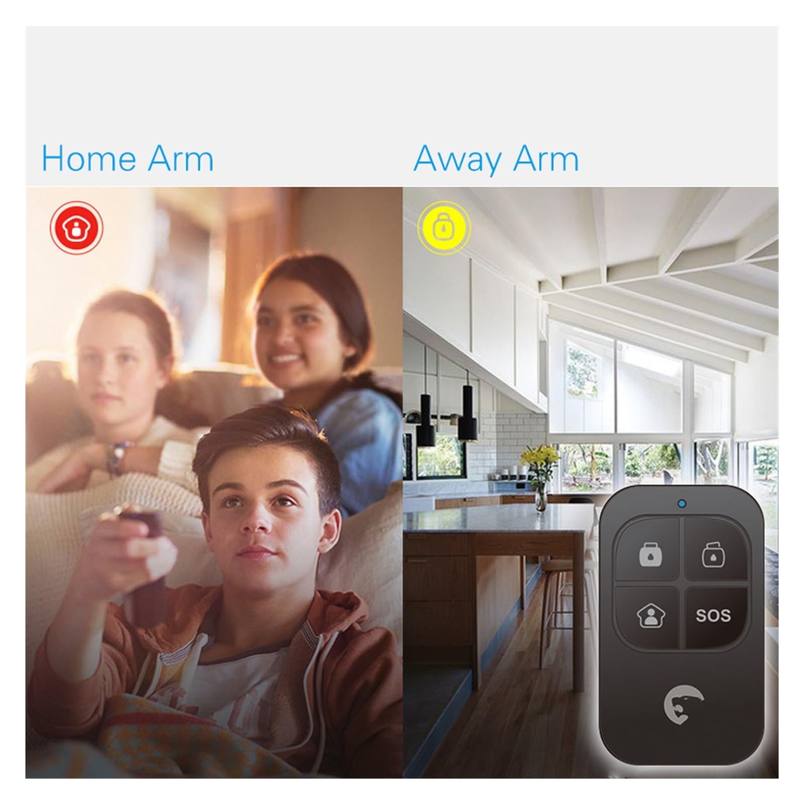 Alarme Intelligente Plus contrôle APP sans Fil sécurité à Domicile système d'alarme GSM télécommande Kit de capteur Intelligent Composition Automatique pour la Maison et Le Garage(Set B)