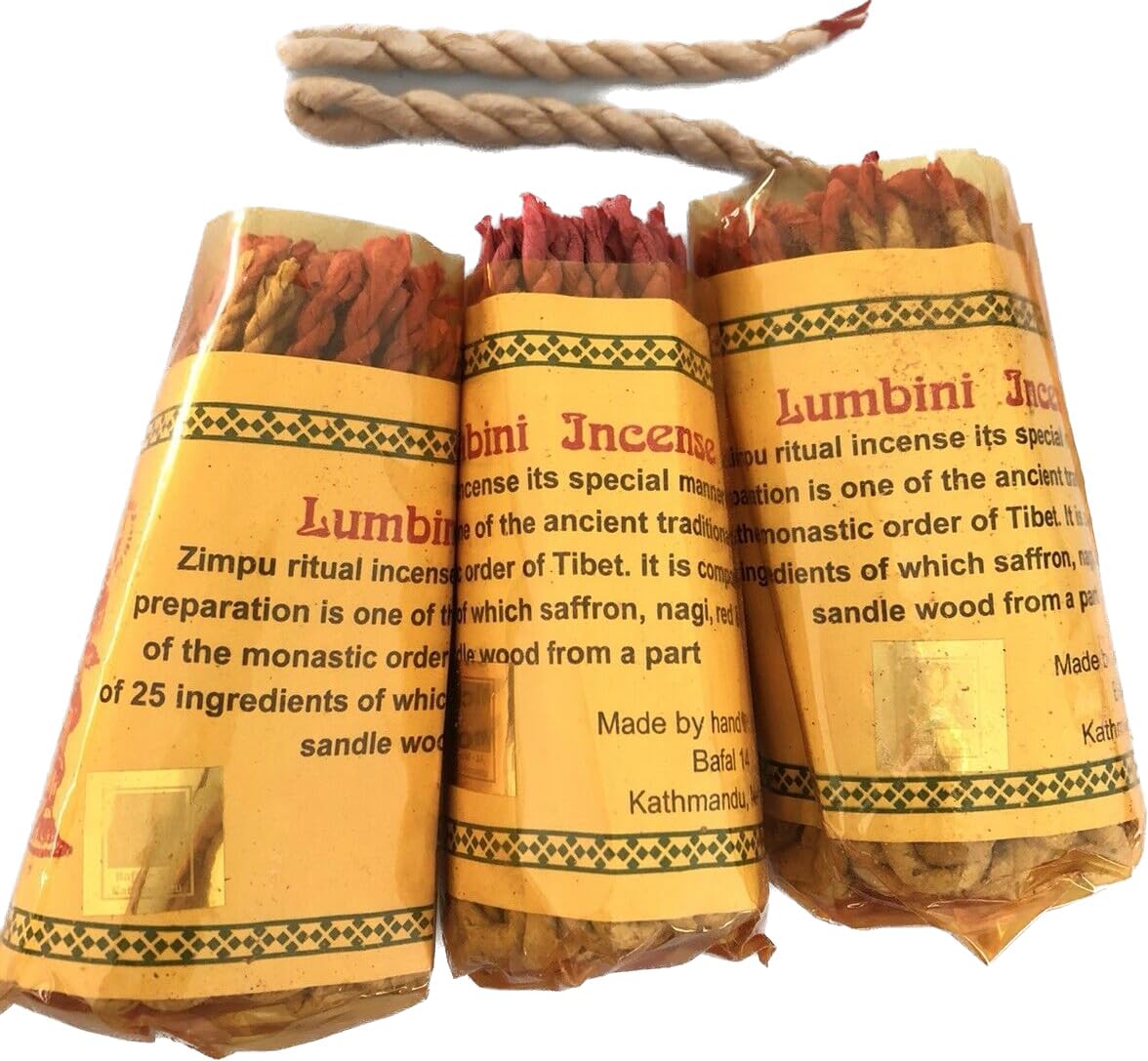 Karma Handicrafts 3 Set Tibetan Hand Rolled Lumbini Rope Incense Natural Yoga Scent