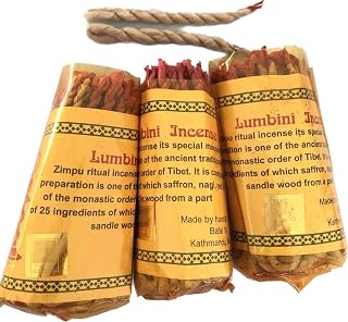 Karma Handicrafts 3 Set Tibetan Hand Rolled Lumbini Rope Incense Natural Yoga Scent Nepal 45 per Pack