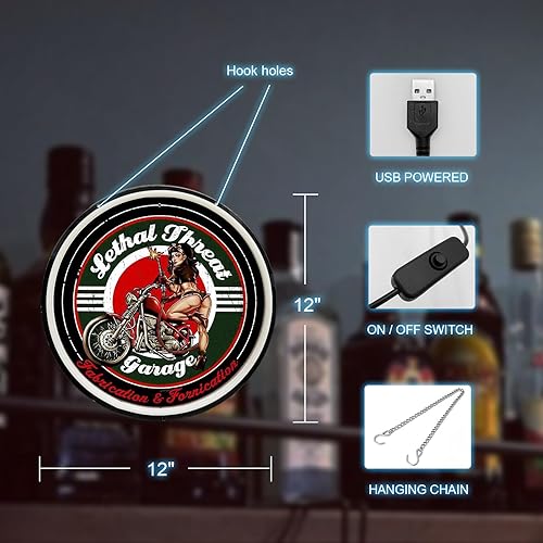 Miniatura 9 de Wikineon Letrero de neón LED para decoración de pared, letreros de neón para bar, fiesta, garaje, dormitorio, sala de juegos, arte de pared de neón