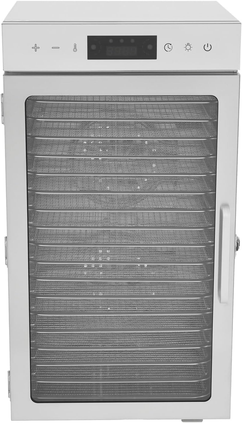 18-Layer Food Dehydrator Machine, Stainless Steel Fruit Dryer, Fruit Dryer Machine Adjustable Temperature 86-194℉, Food Dehydrator with 18 Trays for Drying Fruits, Vegetables, Meat
