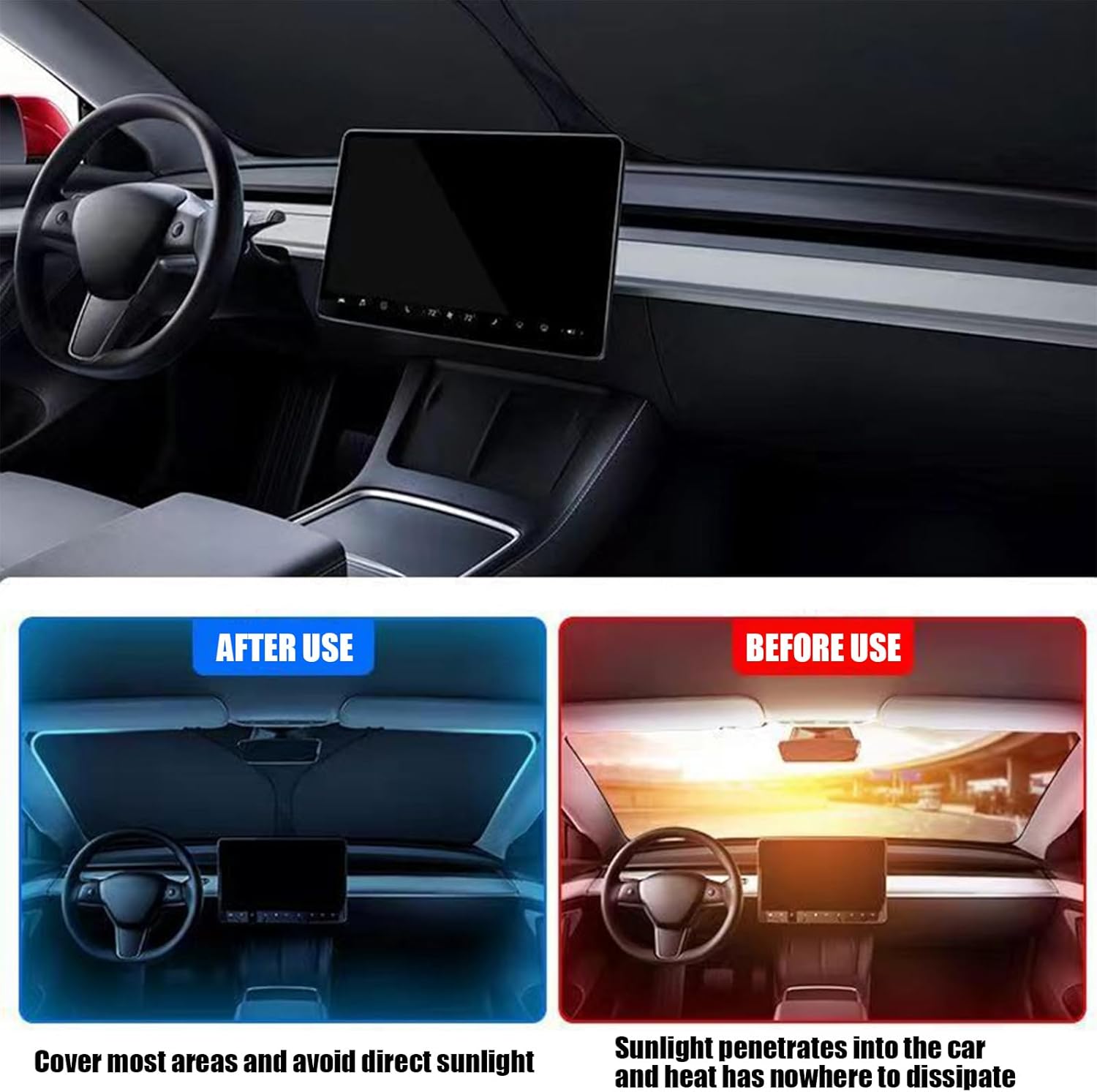 Car Windshield Sunshade for Chevrolet Caprice VI 2006-2016 Car Front Windshield Sun Shade Sunshade Cover,Silver-145×80cm