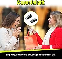 Vista 6 de 2 piezas de soporte para lentes de sol con pedrería para visera de coche, soporte para lentes de sol con strass con clip para tarjetas de entradas