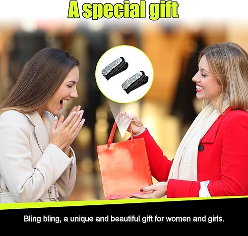 Miniatura 6 de 2 soportes brillantes para lentes de sol para visera solar de automóvil, soporte de cristal con clip para tarjeta de boleto, accesorios de