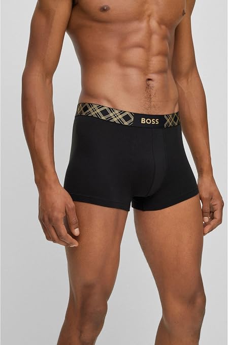 HUGO - Lot De Trois Boxers Courts En Coton Stretch - Noir / Vert
