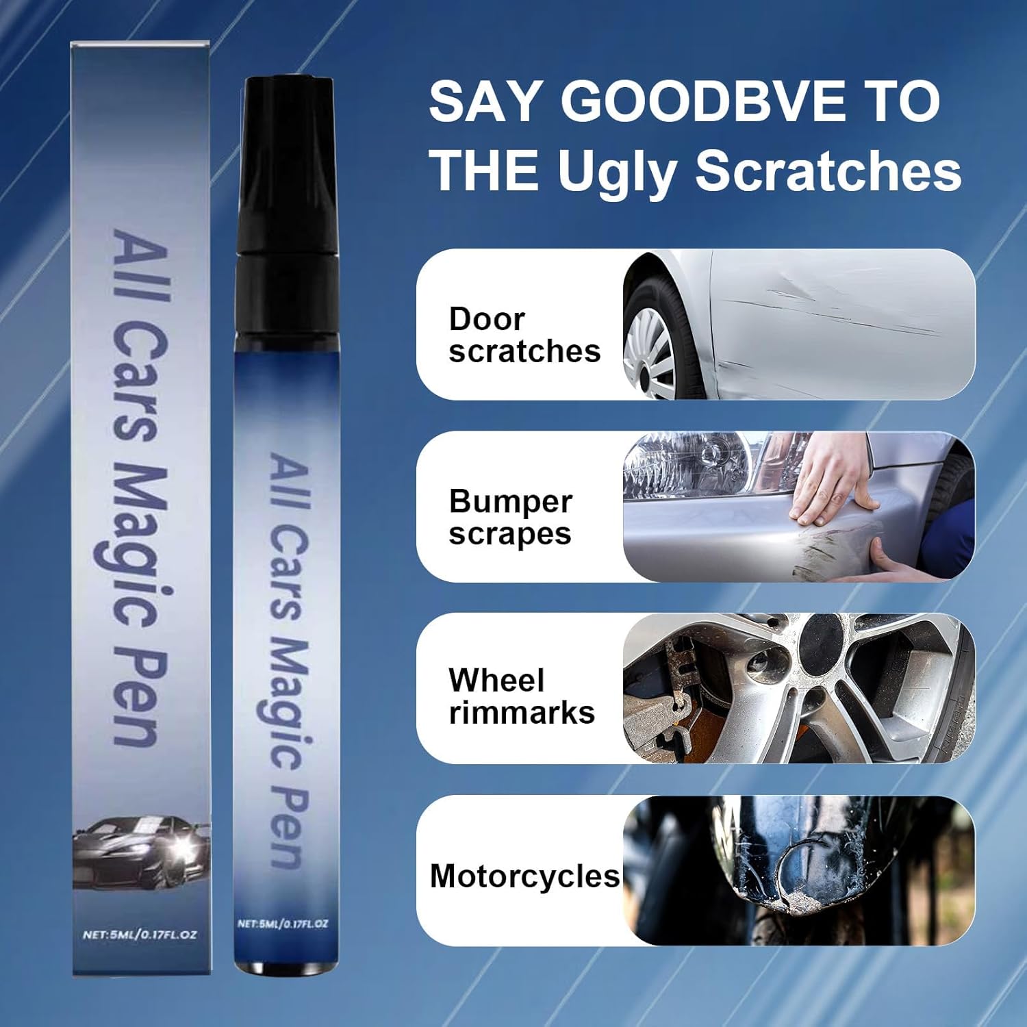 Magic Car Scratch Removal Pen,Car Scratch Remover Pen,Car Scratch Remover,Efficient and Durable,Suitable for All Types of Cars(3Pcs) - Image 2