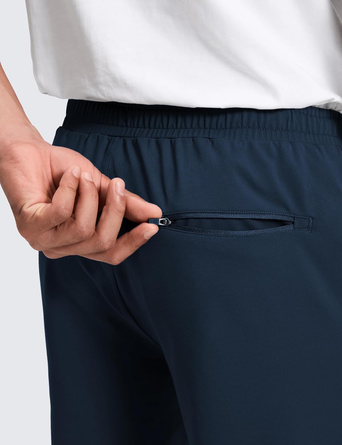 CRZ YOGA Performance Shorts for Men 7" - Knit Stretch Breathable Sweat-Wicking Workout Athletic Gym Casual with Pockets