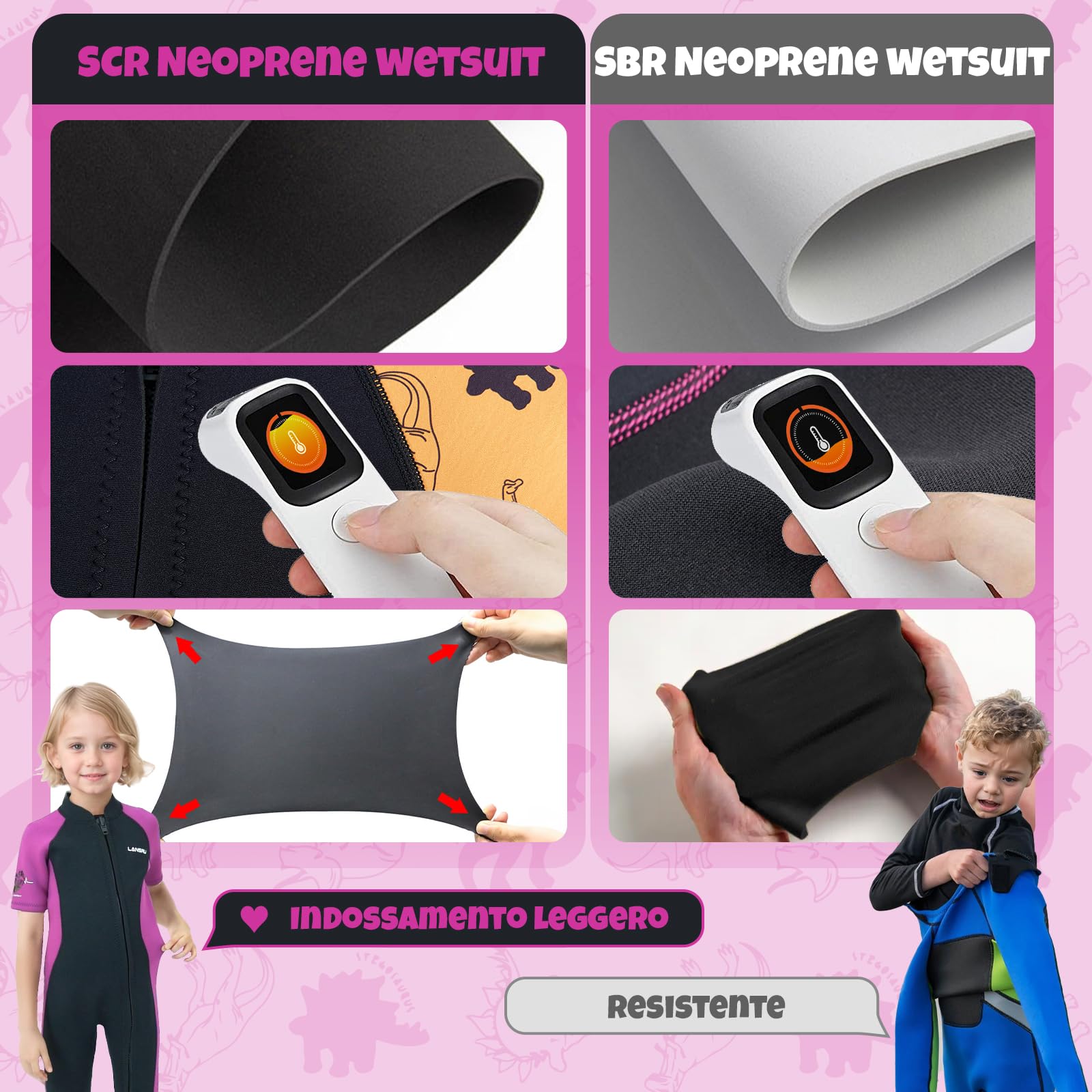 Muta in neoprene per bambini – 2,0 mm corta in neoprene per ragazzi, con chiusura lampo pionieristica, protezione UV, termica, per surf, nuoto e immersioni