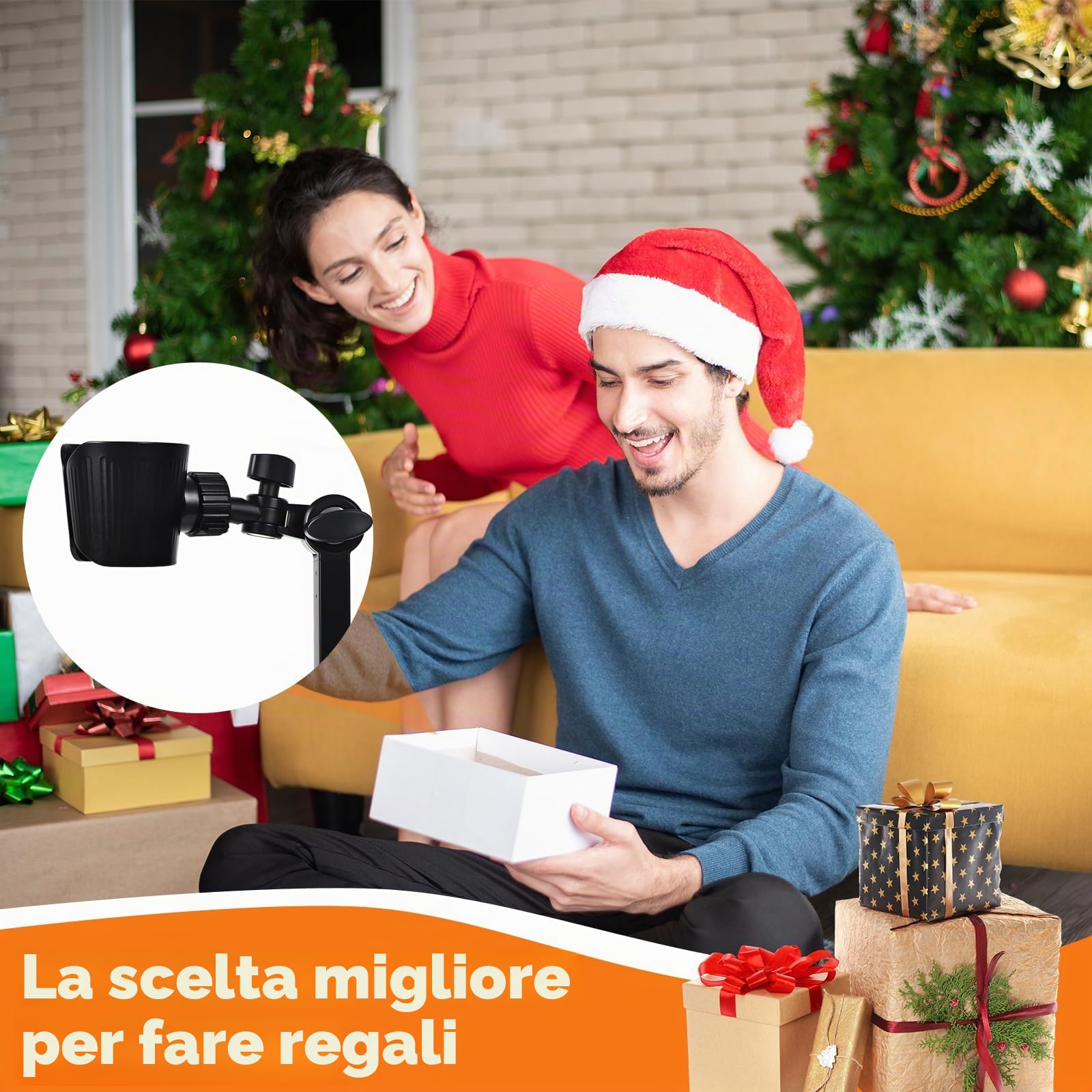Hivexagon Supporto a Morsetto per asciugacapelli - Supporto Regolabile Multi-angolazione, Braccio in Lega di Carbonio, Base in plastica, Consente di asciugare i Capelli a Mano Libera