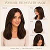 Extensiones de cabello humano real Halo AMOY de 12 pulgadas, 80g, castaño oscuro, juego de 3 piezas | Alambre invisible ajustable y juego de 3 piezas con clip – Volumen cómodo para uso diario, bodas y eventos especiales 5