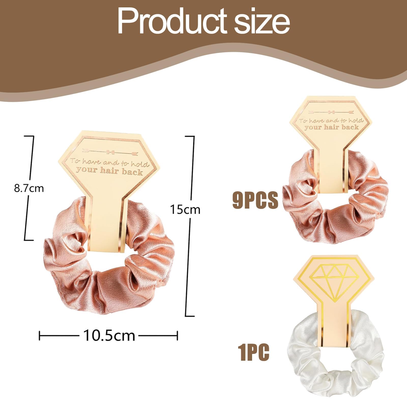 10 PCS Satin Scrunchies, Hair Scrunchies for Girls Bridesmaid Gift - Image 2