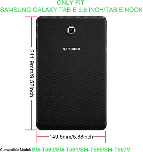 Miniatura 2 de Tianli - Funda para Samsung Galaxy Tab E 96 antiarañazos a prueba de golpes tres capas protección completa con soporte resistente antihuellas color