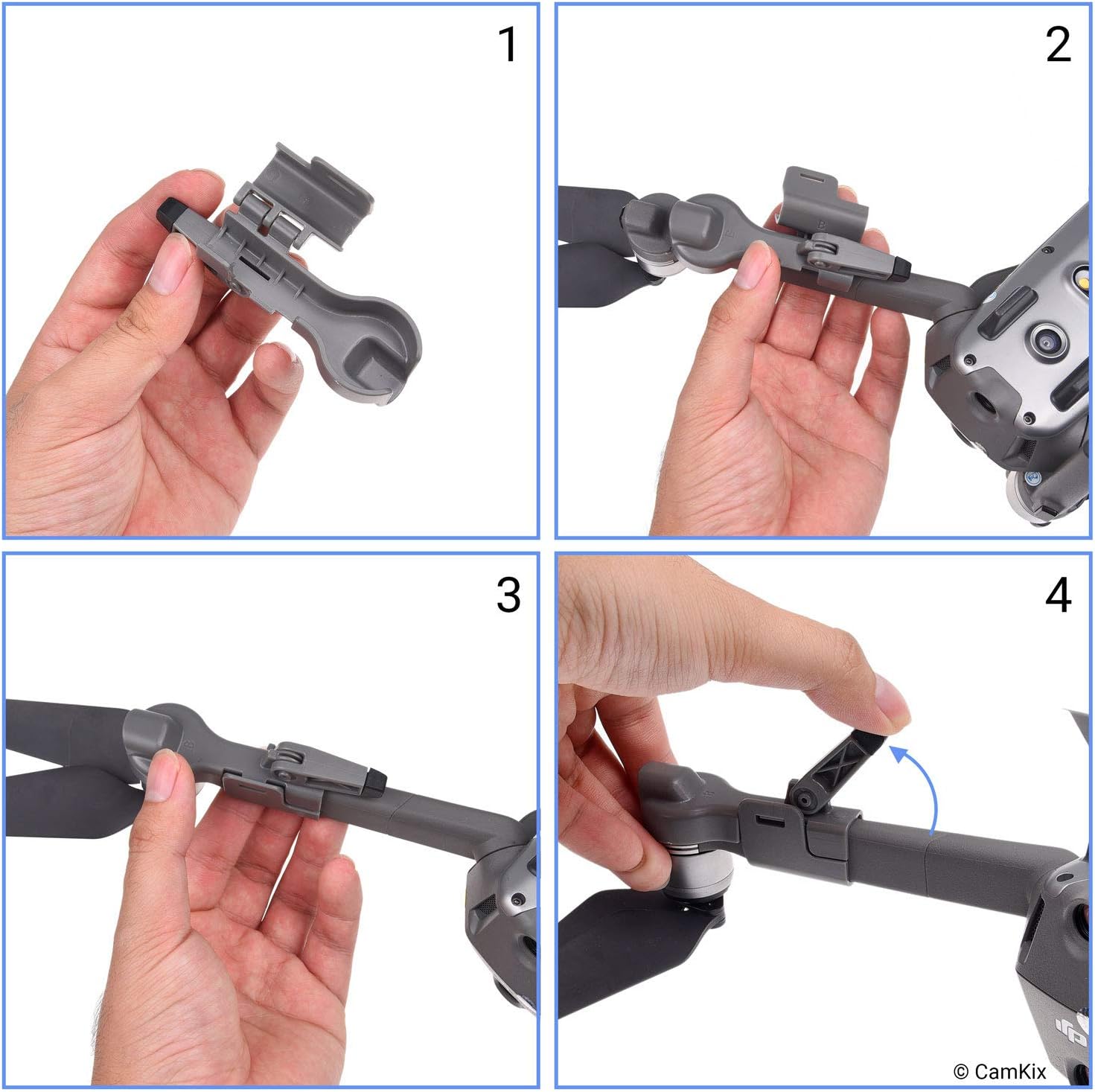 CamKix Foldable Landing Gear Compatible with DJI Mavic 2 Pro/Zoom - Leg Extensions for Extra Height and Safety - Gives Your DJI Drone More Ground Clearance - Foldable Design for Easy Storage