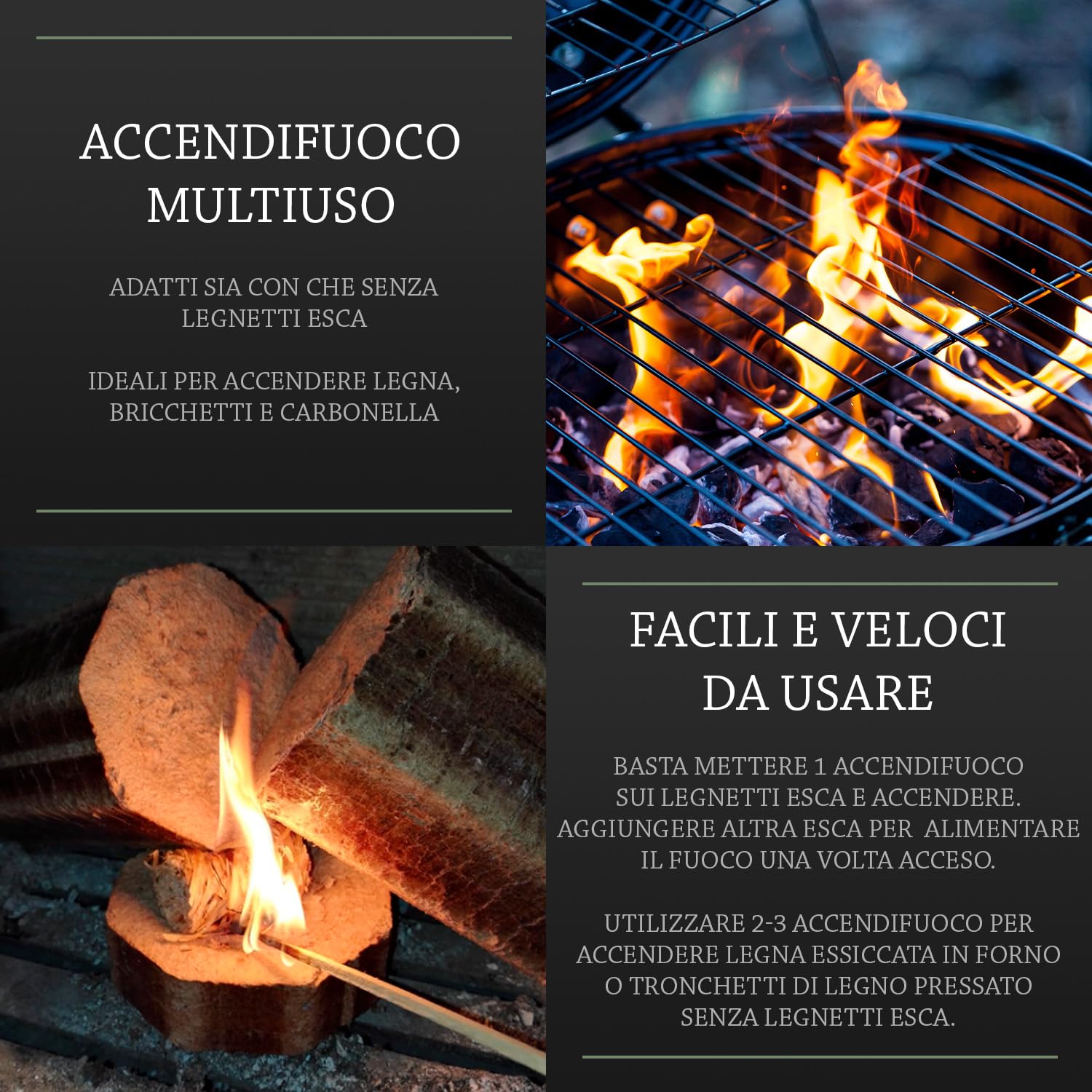 Log Barn Accendifuoco Naturale 500 sztuk do Stufa, Pizza, Kominek, Grill