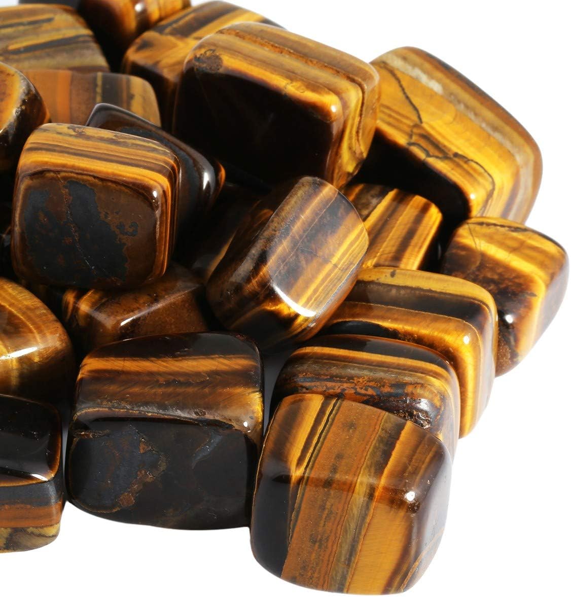 mookaitedecor 1lb/460g Natural Tiger's Eye Crystals Tumble Stones Bulk - Image 3