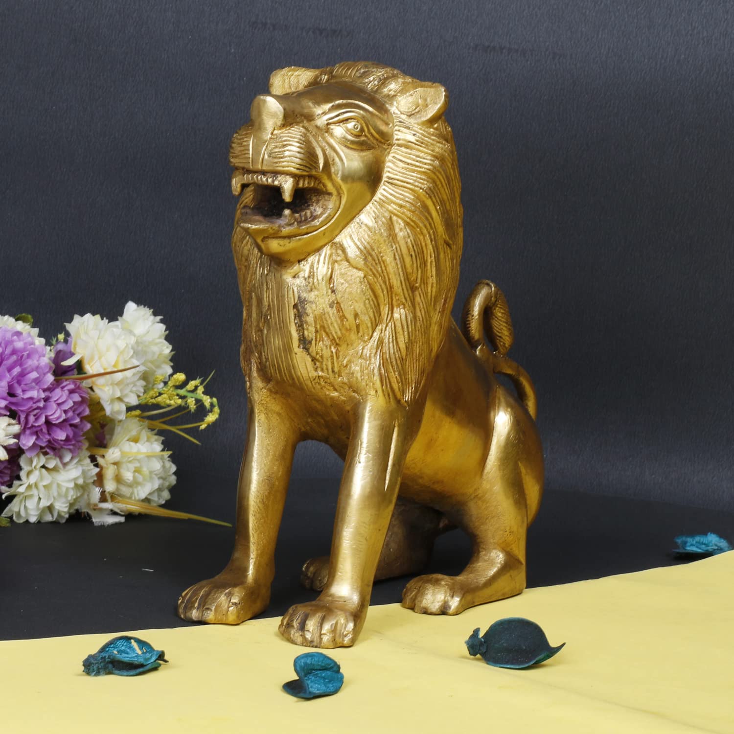 ARTVARKO Brass Lion Statue for Vaastu Shastra and Feng Shui Remedies