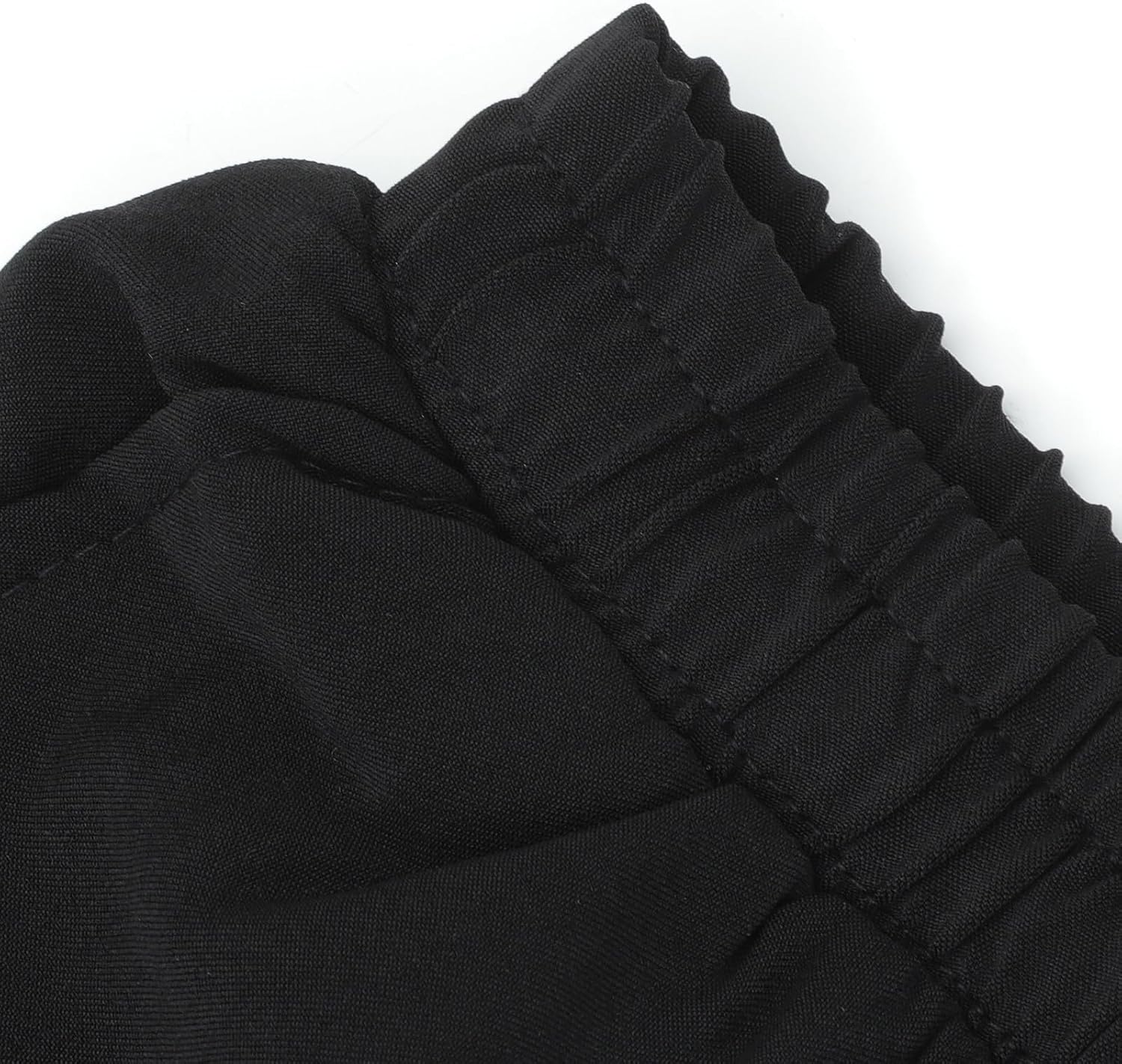 Chef Work Pants for Men Black, Breathable Kitchen Uniform Trousers with Pockets, Restaurant Chef Vent Baggy Pants for Cooks and Servers Size XXL