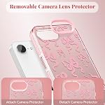 ZTOFERA for iPhone 16E/iPhone 17E Case,Cute Pink Ribbon Bow Tie Planet Star Floral Aesthetic Phone Case,Trendy Slim Hard IMD Shockproof Protective Bumper Phone Cover for Women Girls,Bowknot