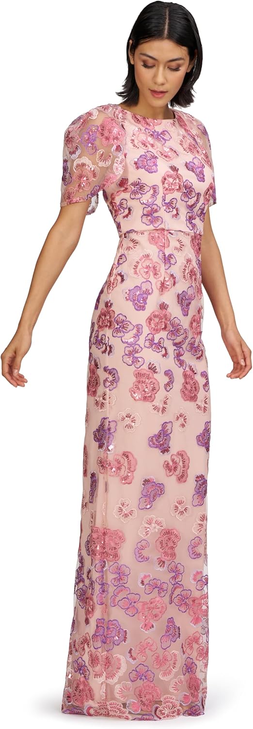 JS Collections Women's Teigen Capelet Sleeve Gown - Image 6