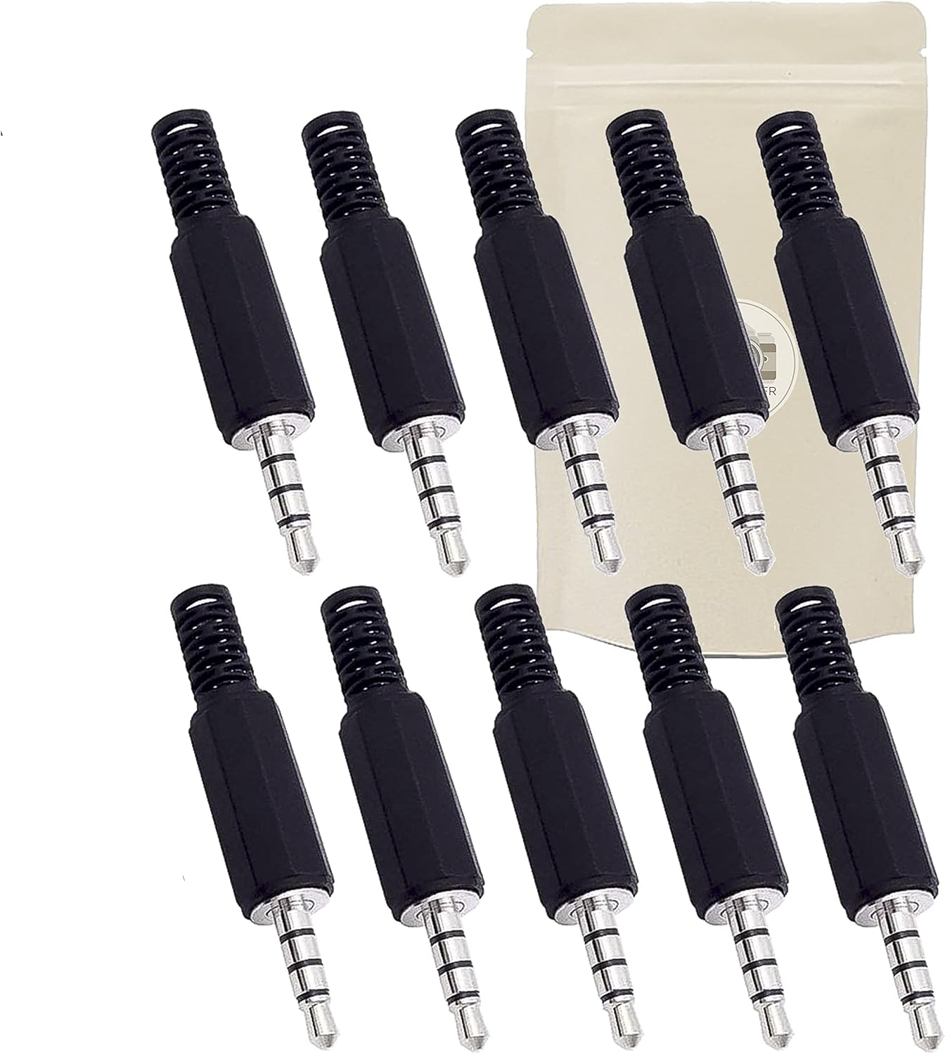 5x Spina Minijack 3.5mm Stereo Maschio TRRS 4 Poli – Connettore Audio Da Saldare, 100% Metallo, Marca Francese - 3