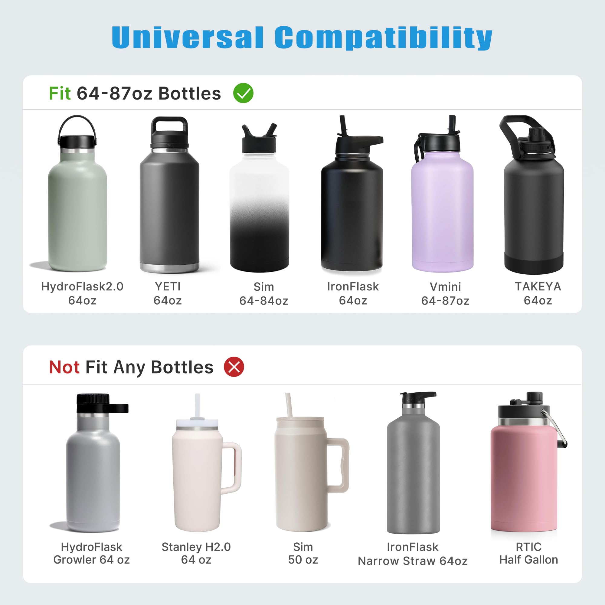 Diumepo Silicone Boot for Hydroflask 64 oz Water Bottle, Silicone Flex Boot Compatible with Hydro Flask,Iron Flask, Thermoflask, Yeti 64 oz?Anti-Slip Protective Bottom Sleeve Cover(Black)