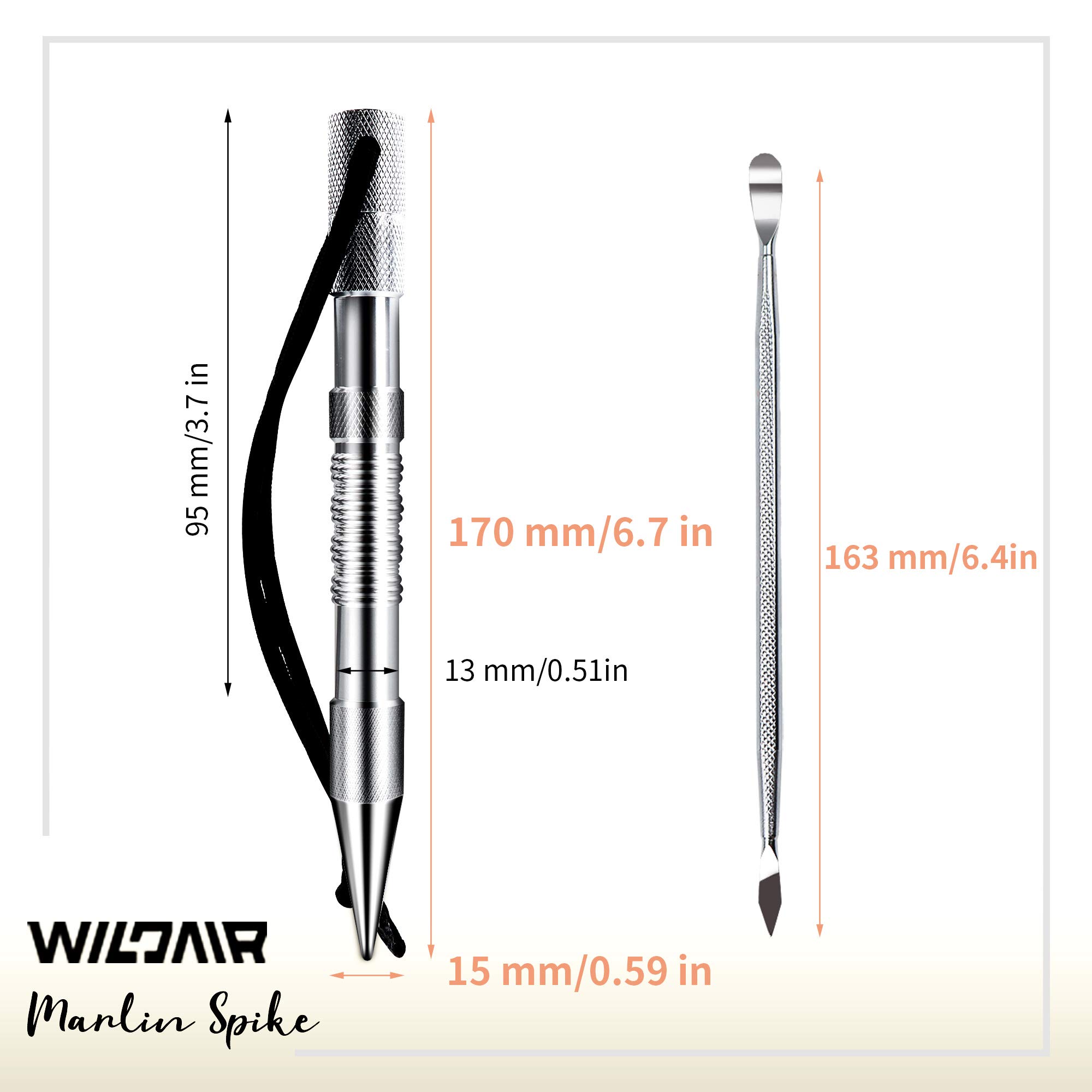 2 Pack Aluminum Paracord Needles Fids 88.5mm Lacing Needle For 550 Paracord Bracelet Rope (Black