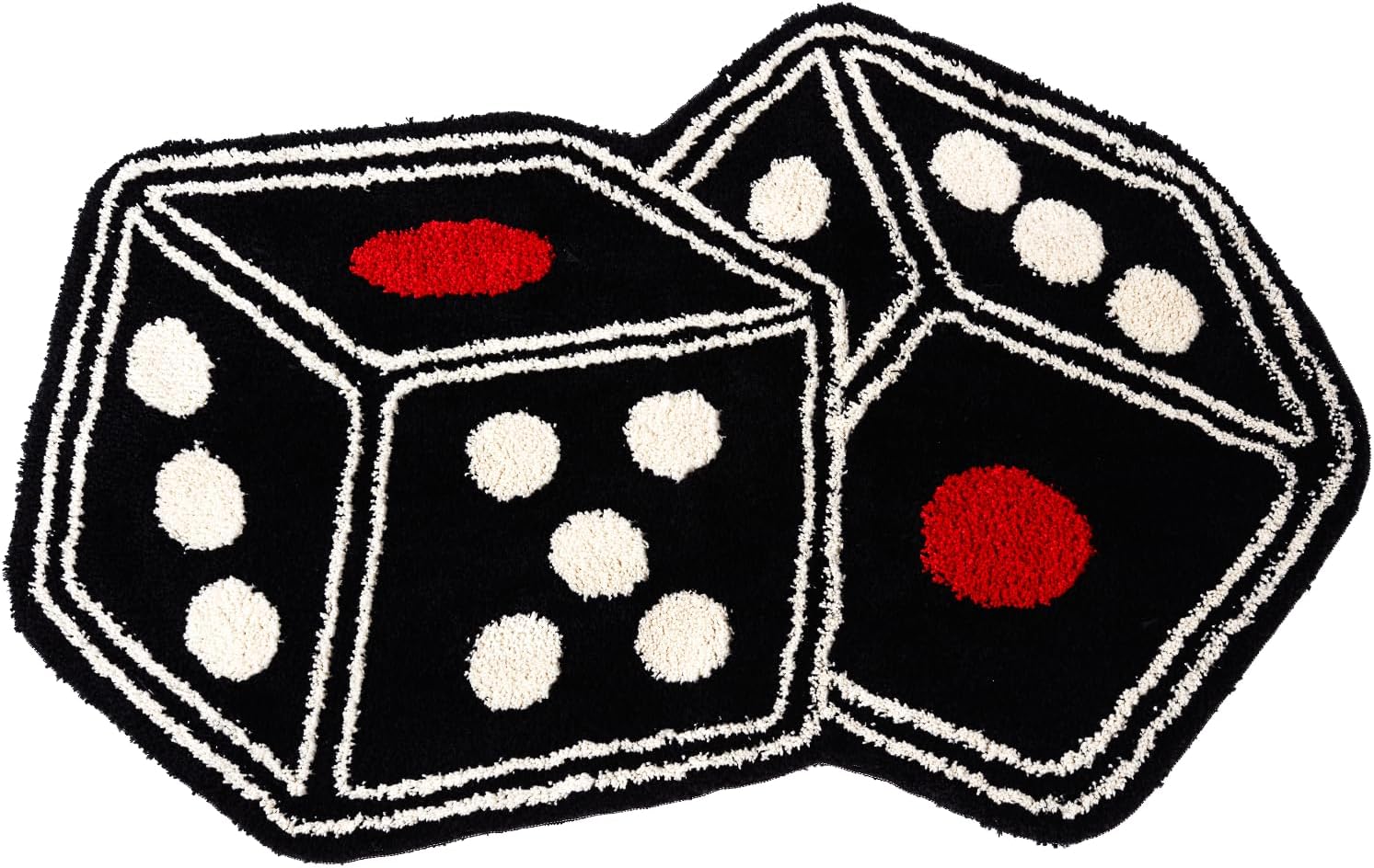 XWZGDNB Dice Rug - Unique Dice Decor Tufted Rug Dice Bath Mat for Tub Cool Bedroom Aesthetic Bathroom Shower Absorbent Nonslip Home Decor - Y2K Rug for Alt Room Decor 31"X23" (Black)