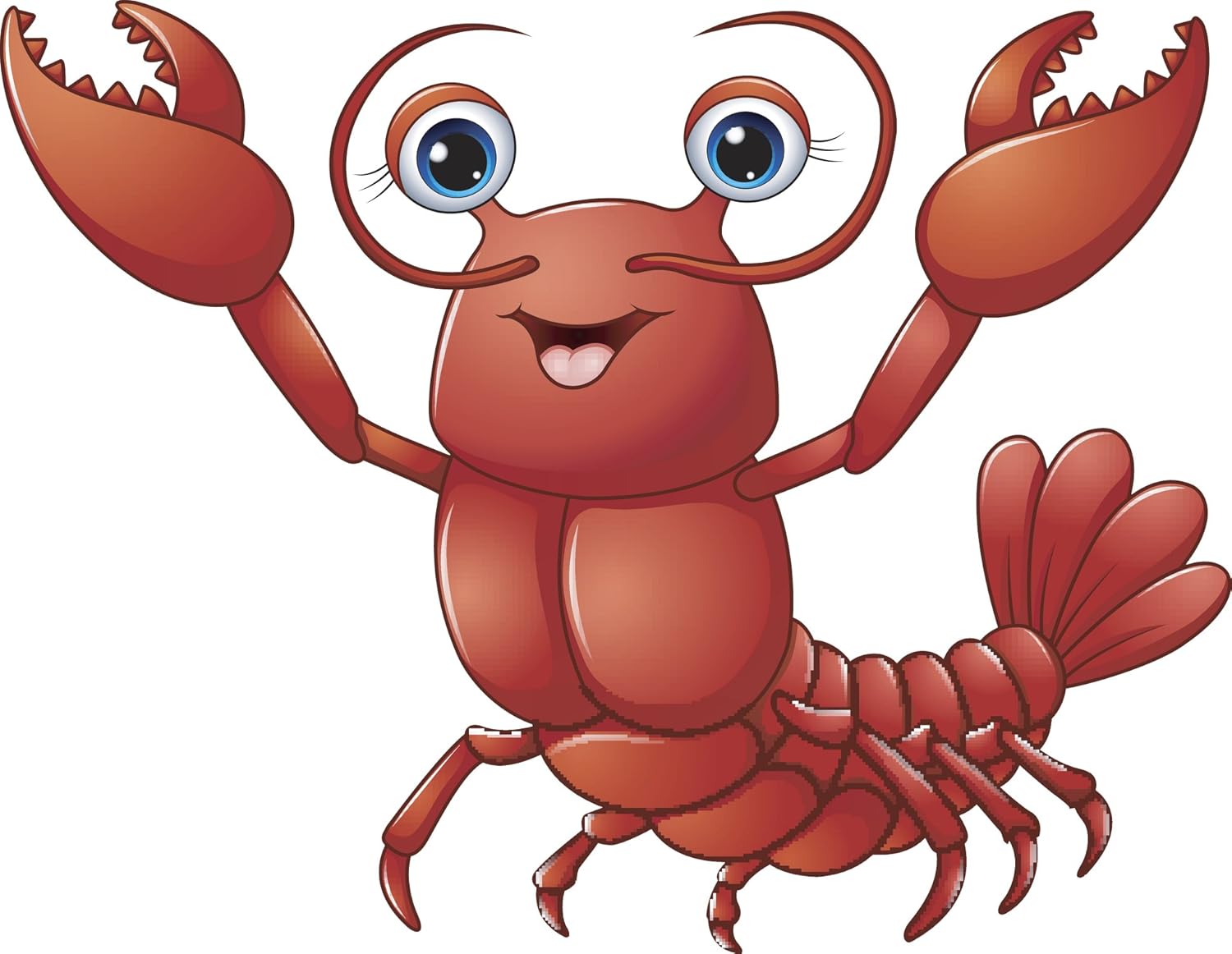 Cute Happy Lobster Crawfish Cartoon Emoji Vinyl Decal