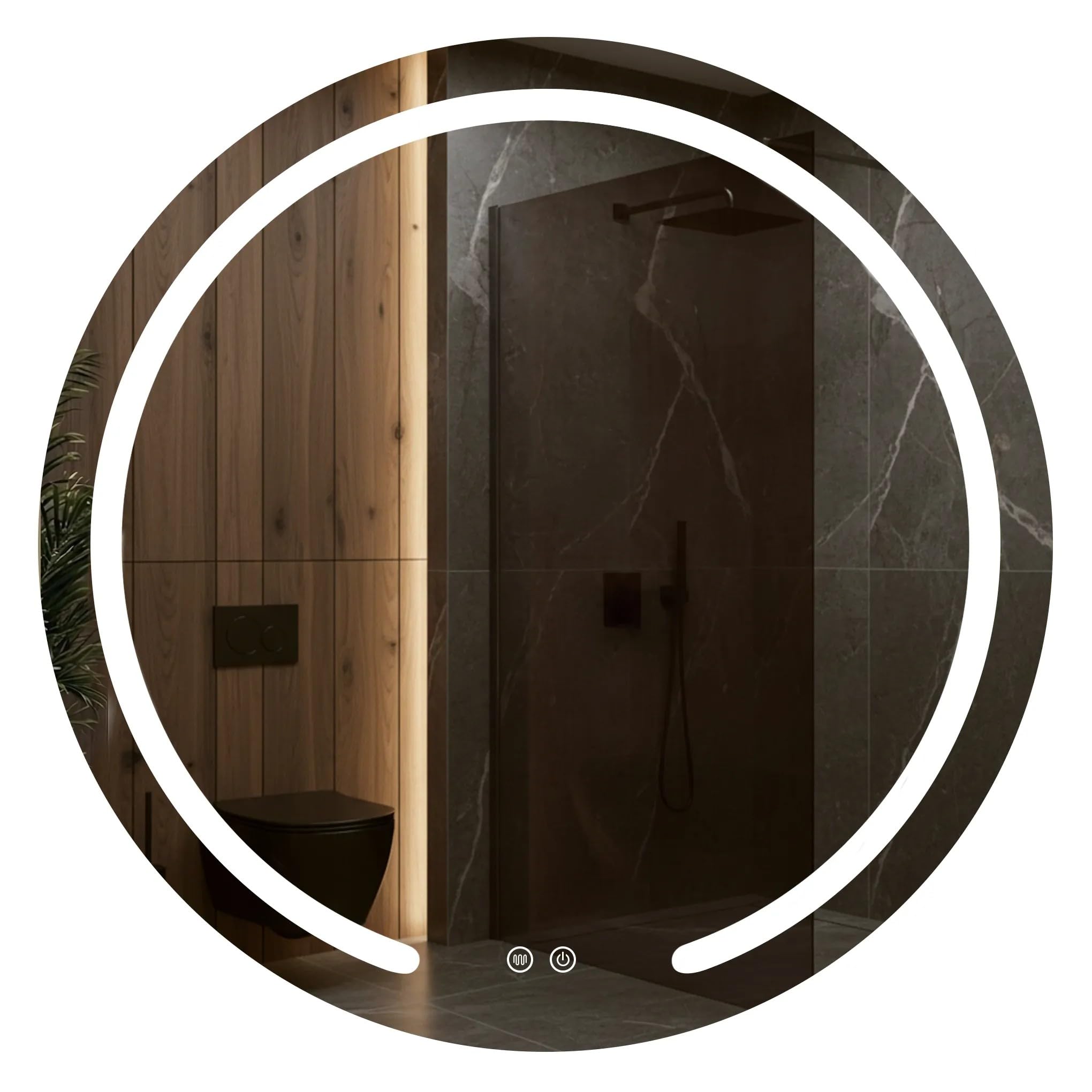 Rea - Lustro ścienne - Okrągłe MODERN 60 LED - 2,5x60x60cm