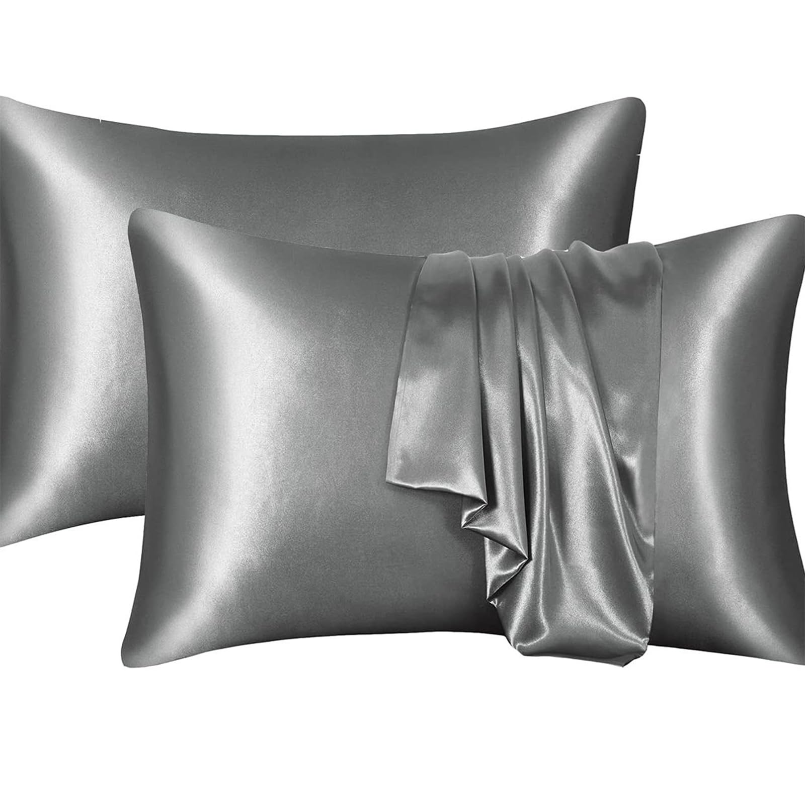 Of 2 Silk Like Pillowcases 50x66cm Optional Color Envelope Closure Pillow Covers for a Luxurious Bedroom Feel Smooth Pillow Covers