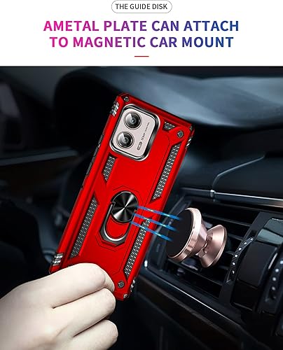 Miniatura 10 de Carcasa de grado militar para Motorola Moto Edge Plus 2023, anillo giratorio de metal 360 grados, soporte de soporte, armadura, resistente a prueba