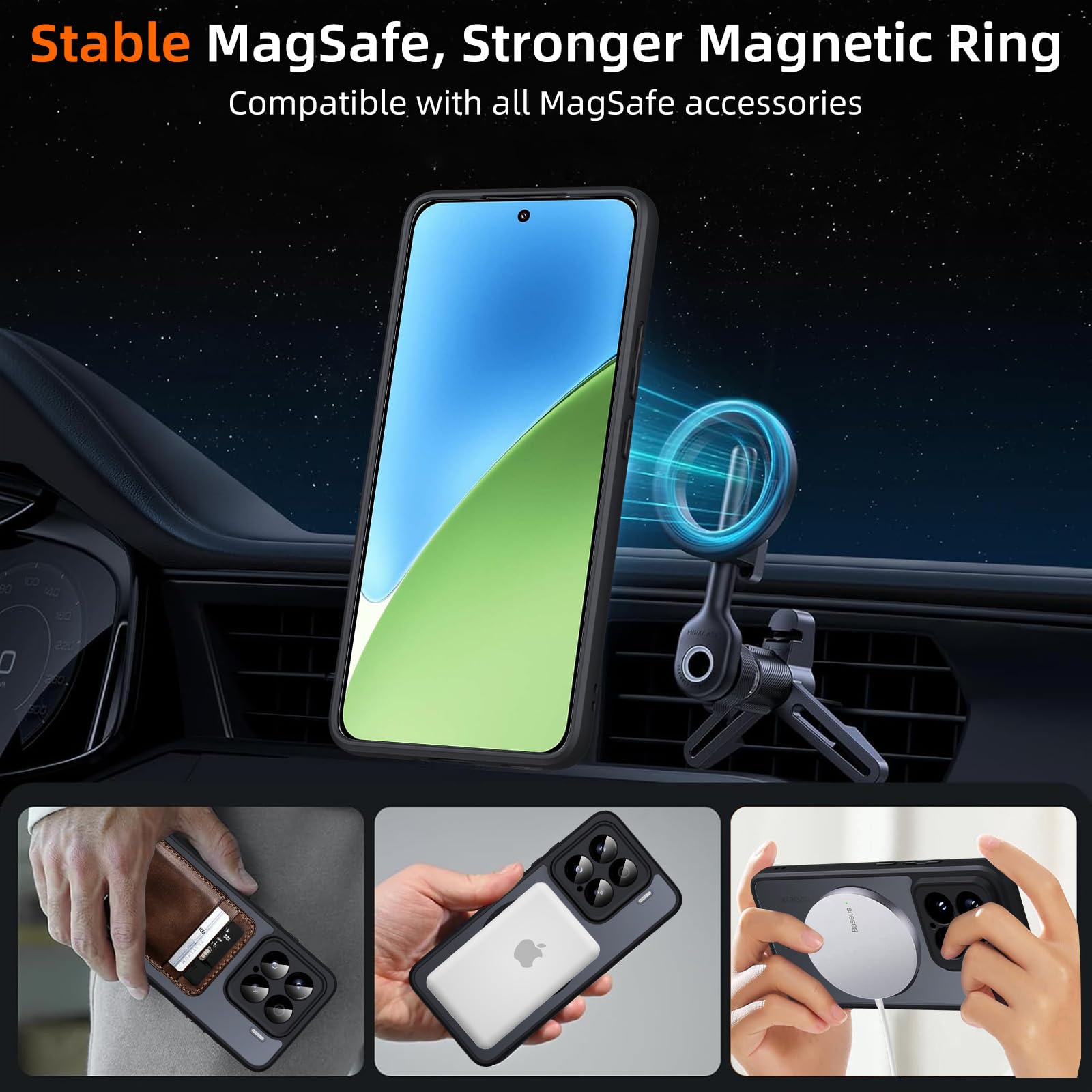 DUEDUE Cover Magnetica Per Xiaomi 15 5G, Custodia Traslucida Opaca Con Pulsanti Metallici, Compatibile Magsafe, Nero