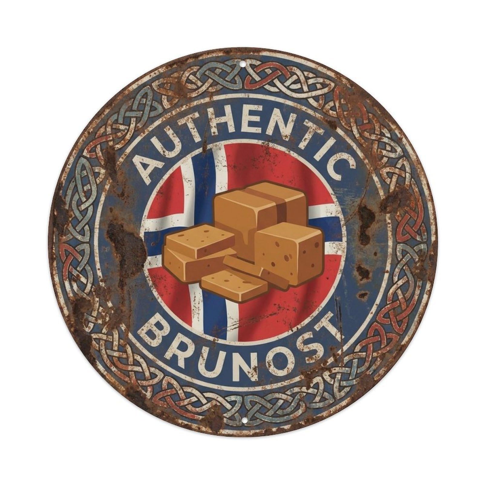 Norway Travel Brunost Norwegian Cheese Cuisine Metal Tin Sign