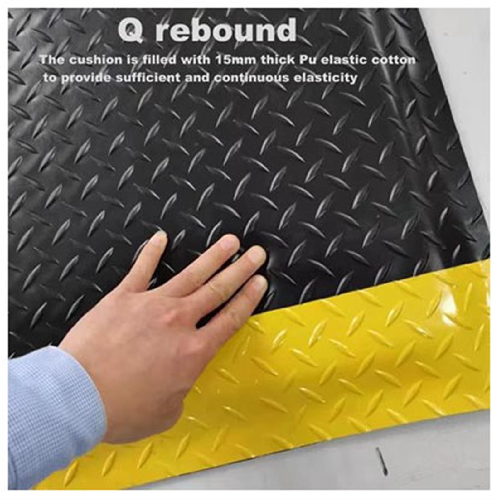 Tapis de sol industriel anti-fatigue 70 x 200 cm en éponge diamant ergonomique