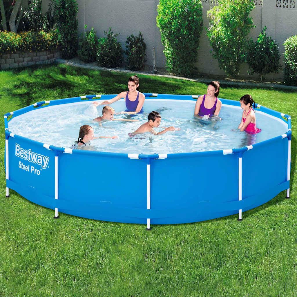 Piscine hors sol ronde 366 x 76 cm avec cadre en acier