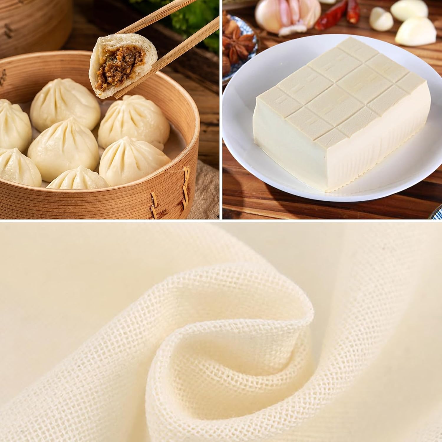 Square Cheesecloth Efficient Cotton Materials Cotton Filter Cloth for Cooking Straining Tasks Organic Filter Cloth