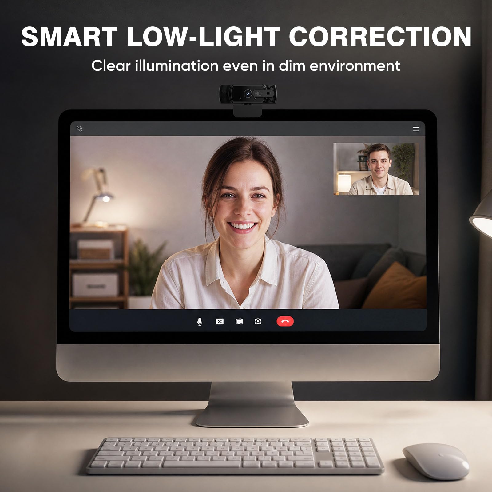 Webcam for PC with Microphone - 1080P FHD Webcam with Privacy