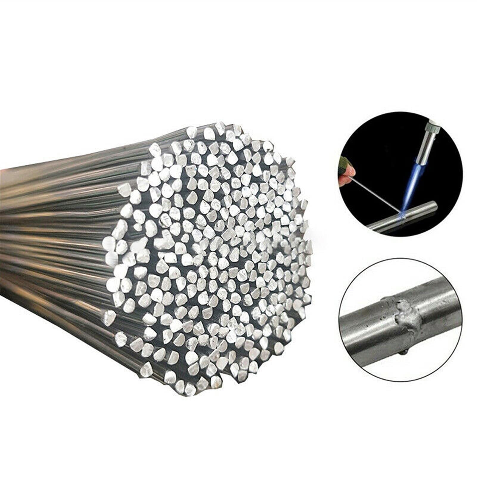 Varillas de soldadura de acero dulce 20 varillas de soldadura de aluminio de baja temperatura, fáciles de fundir, con núcleo de alambre de 1,6 mm, sin necesidad de polvo de soldadura.