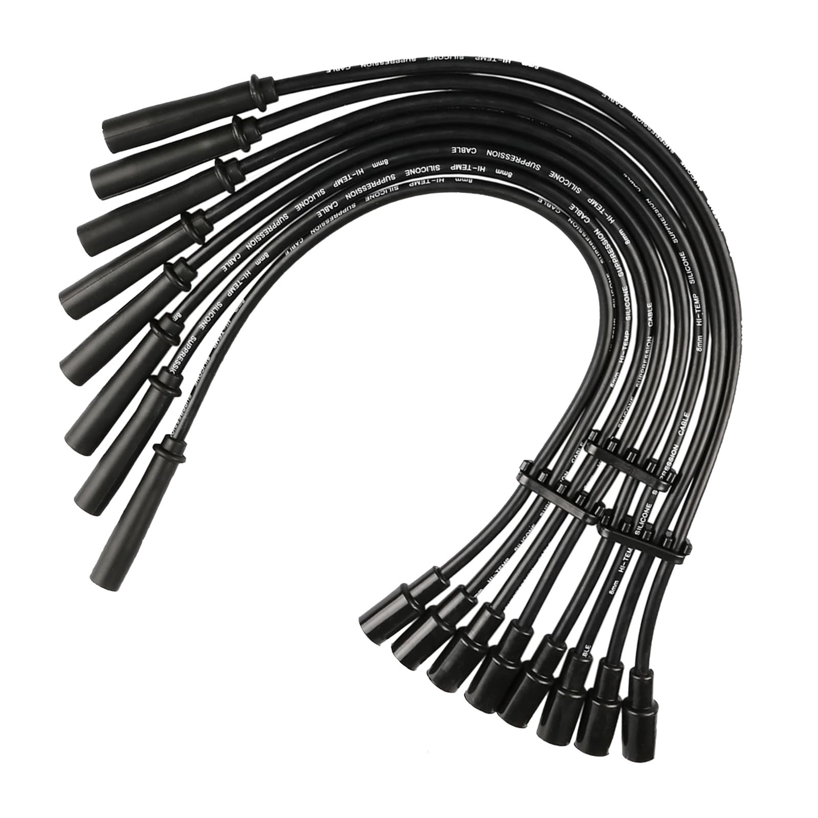 Set of 8 PCS Spark Plugs Wire Set 671-8173 CC3Z-12286-D WR-6136 Compatible with Ford 2010-2014 F150 2011-2021 F250 2011-2021 F350 2017-2019 E350 Super Duty V8 6.2L