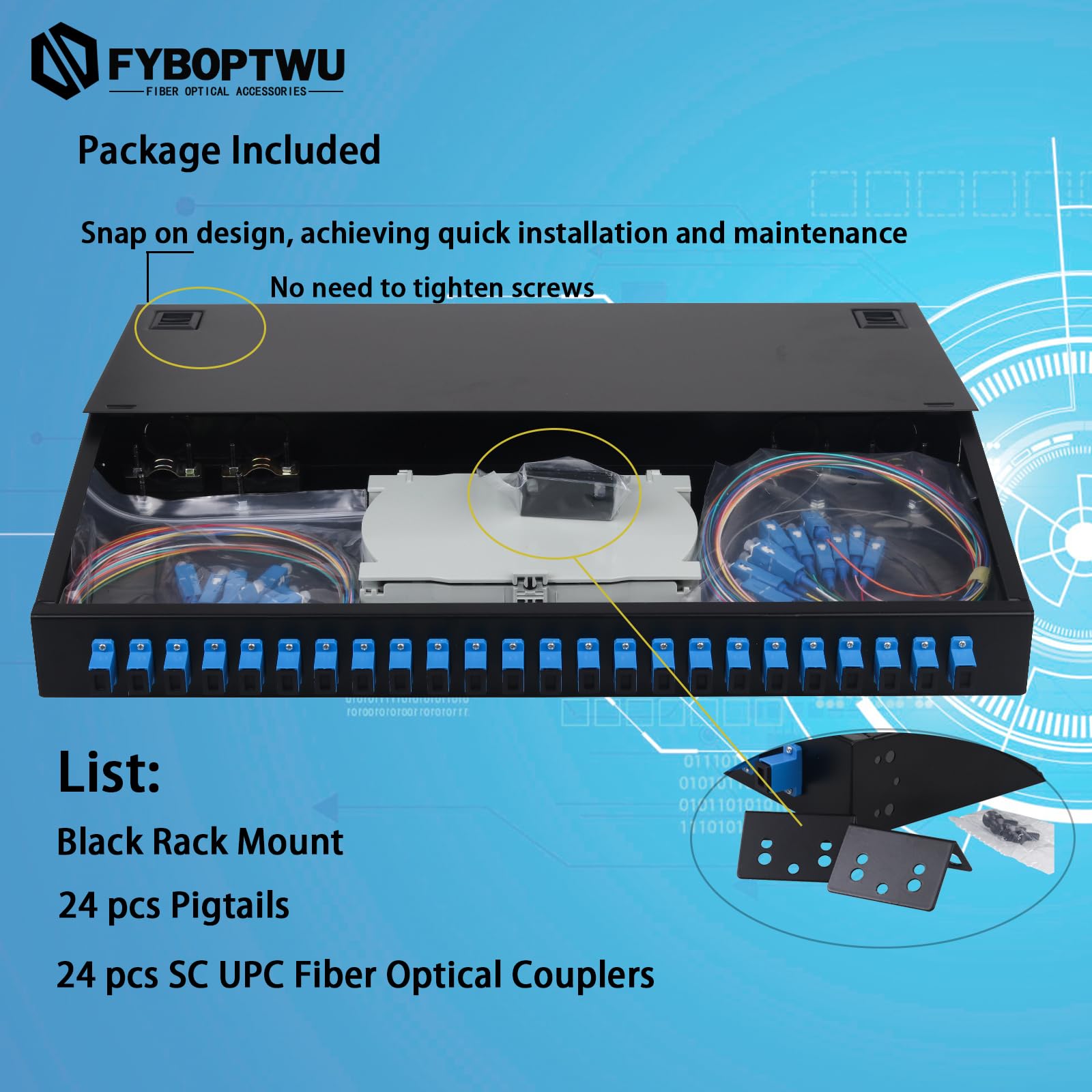 Snapklik.com : FYBOPTWU-24 Singlemode 24 Port SC-UPC Fiber Optic Rack ...