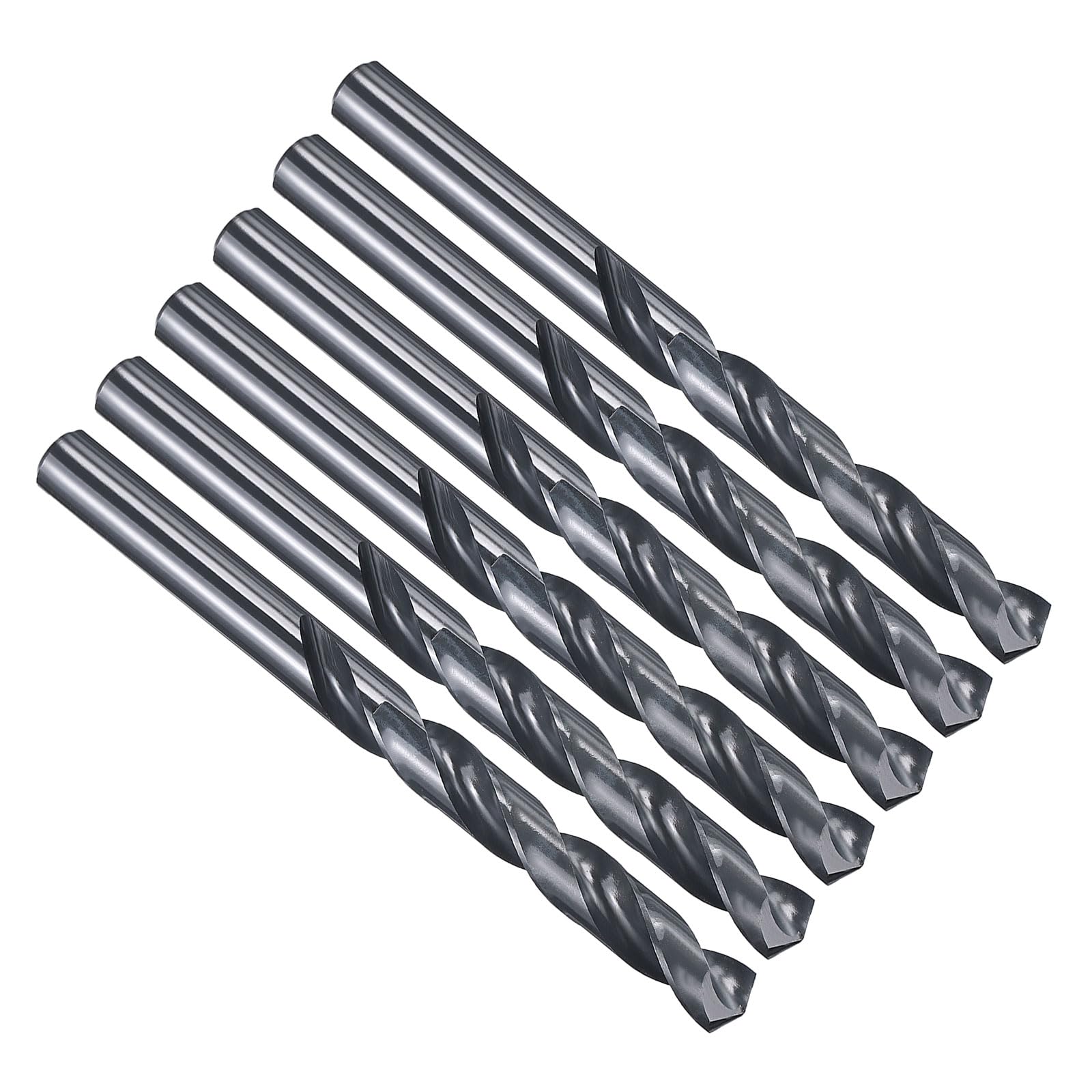 PATIKIL 12.7mm Drill Bit 1/2", Jobber Straight Shank M2 High-Speed Steel 135° Nitriding Black for Stainless Steel Hard Metal - 6 Pack