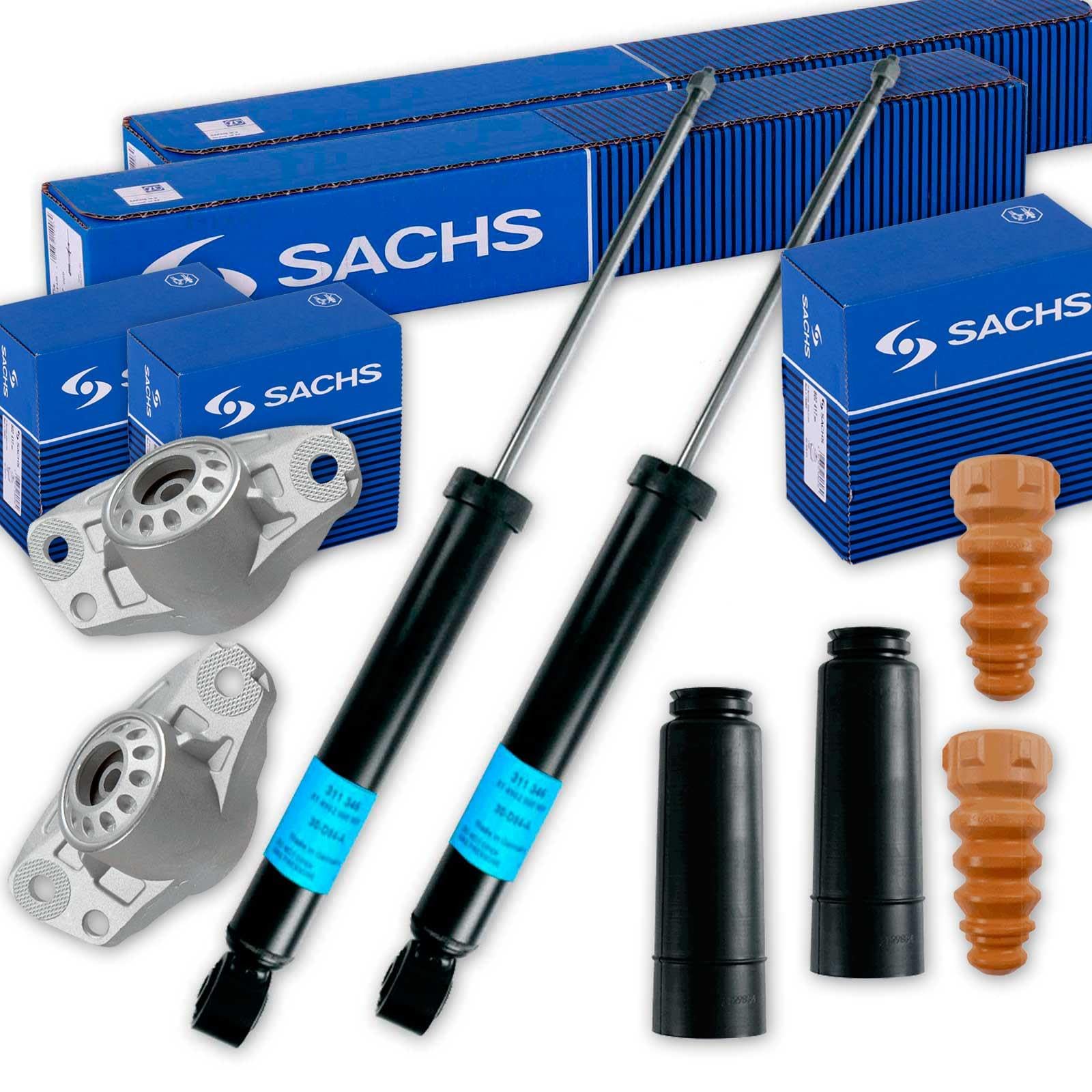 Sachs Gasdruck Stossdämpfer + Domlager + Protection Kit hinten | 311346+802382+900203 für Passat 3C