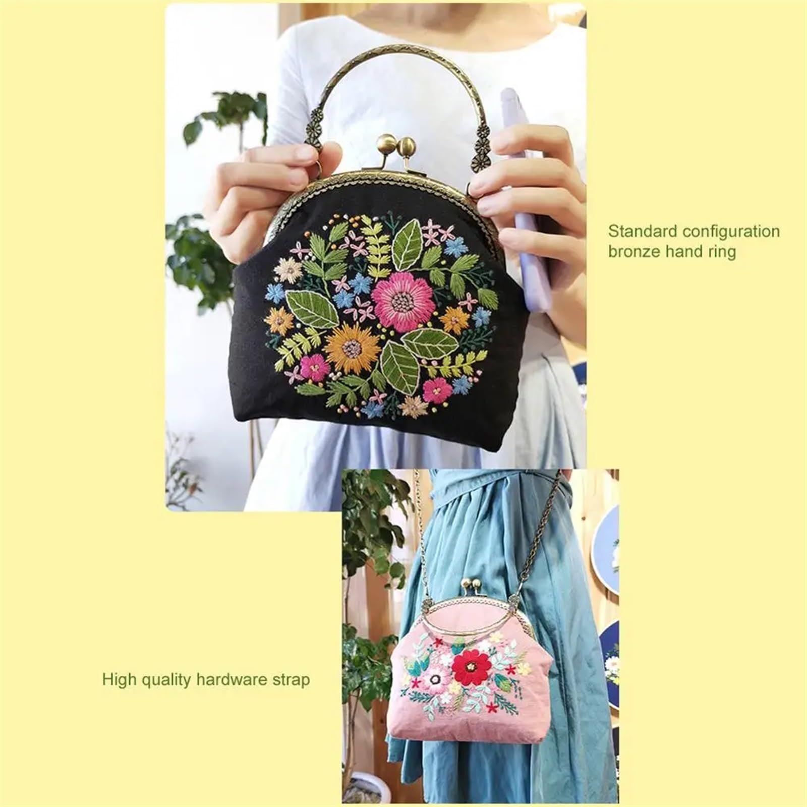 Stickset für DIY-Blumen- und Pflanzenmuster, komplettes Handarbeitsset für Bastelliebhaber, Anfängerfreundliches Zubehör für kreative Projekte