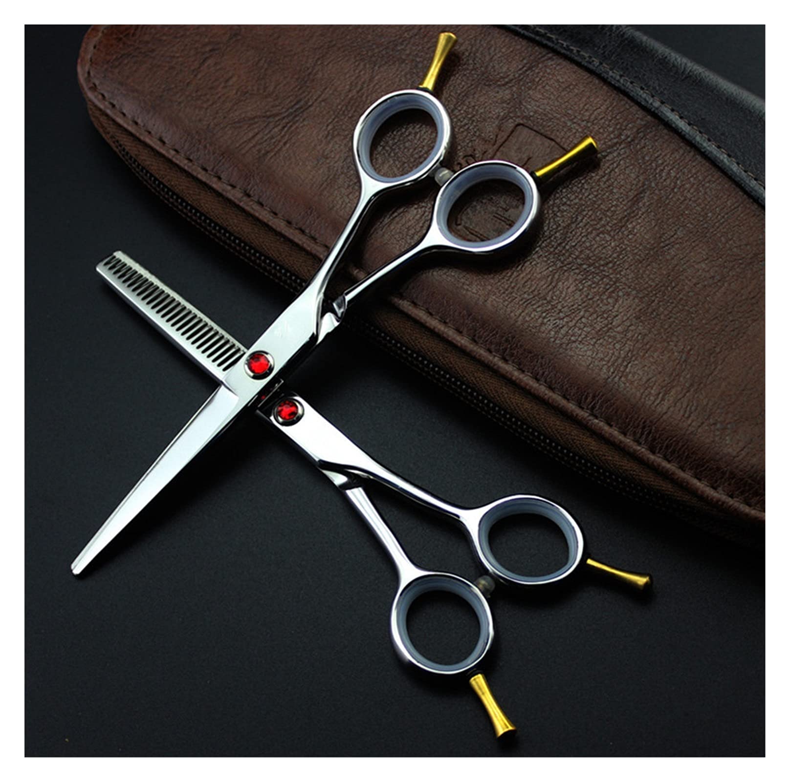 Ciseaux de coupe de cheveux professionnels de 5,5 pouces et leur pochette de protection