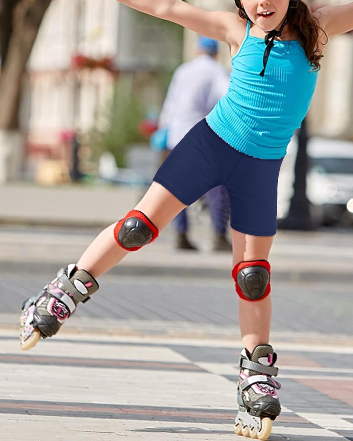 3 Pack Girls Bike Shorts Kids Cartwheel Basic Cotton Under Dress Biker Shorts for Running Dance - Image 3